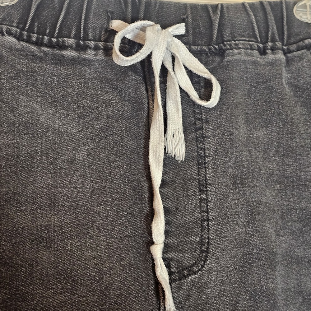 Shein Curve Skirt Womens 4XL Black Gray Denim Look Drawstring Casual Pockets - Picture 5 of 13